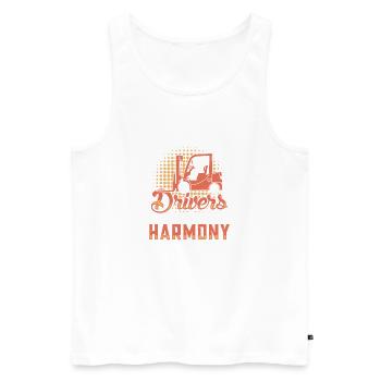 Forklift Driver English Saying Forklift - Men's Premium Organic Tank Top - white - Front - Michal (187cm)