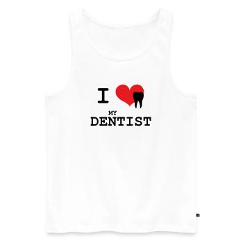 I Love My Dentist Graphic - Débardeur bio Premium Homme - blanc - Devant - Michal (187cm)