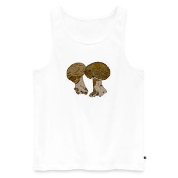Champignons à l' aquarelle  - Débardeur bio Premium Homme - blanc - Devant - Michal (187cm)