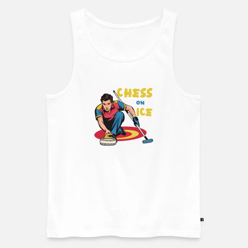 Schach auf dem Eis: Eis-Curling Motiv - Männer Premium Bio Tank Top - Weiß