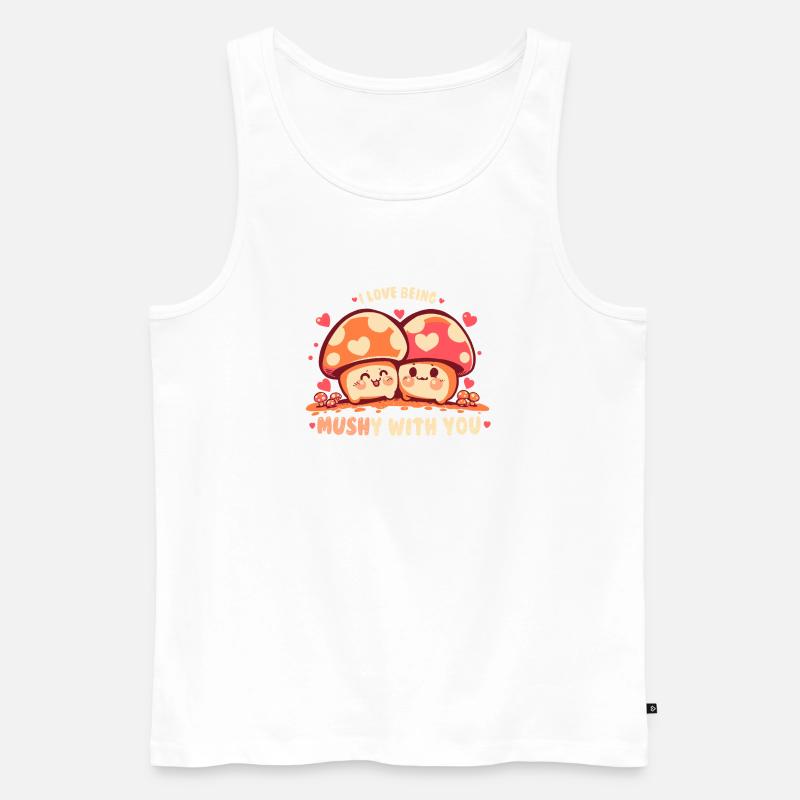 Mit dir MUSHy sein - Männer Premium Bio Tank Top - Weiß
