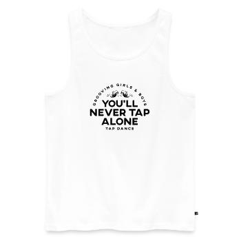 You Will Never Tap Alone – Tap Dance / Tapptanz S - Men's Premium Organic Tank Top - white - Front - AI Model Male 178 light (178cm)