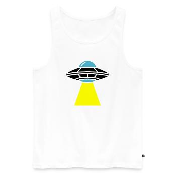 UFO Alien Spaceship Light - Men's Premium Organic Tank Top - white - Front - AI Model Male 178 light (178cm)