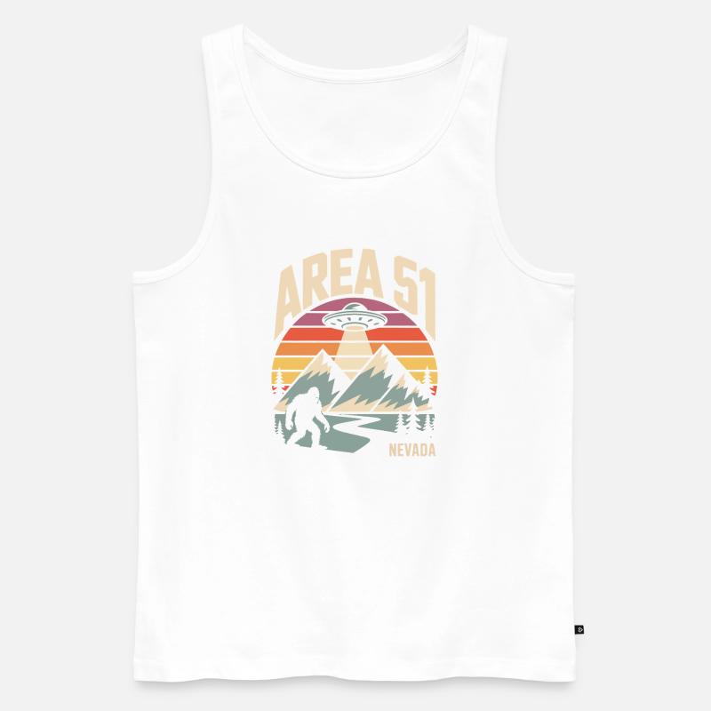 Area 51 Nevada UFO Retro Design - Männer Premium Bio Tank Top - Weiß