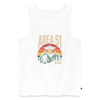 Area 51 Nevada UFO Retro Design - Männer Premium Bio Tank Top - Weiß - Vorne - AI Model Male 178 light (178cm)