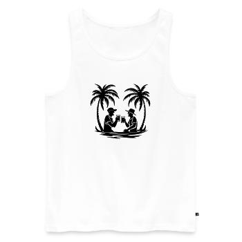 Silhouette des fêtes - Débardeur bio Premium Homme - blanc - Devant - Michal (187cm)