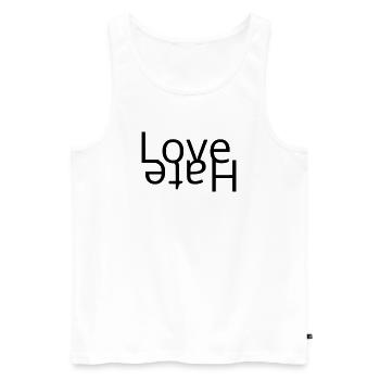 Liebe – Hass - Männer Premium Bio Tank Top - Weiß - Vorne - AI Model Male 178 light (178cm)