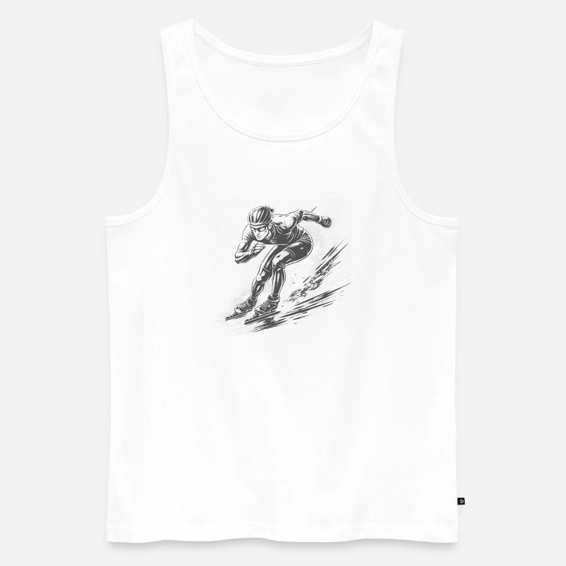 Eisschnellläufer in voller Dynamik - Männer Premium Bio Tank Top - Weiß