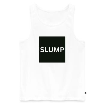 Slump Bold Text on Black - Men's Premium Organic Tank Top - white - Front - AI Model Male 178 light (178cm)