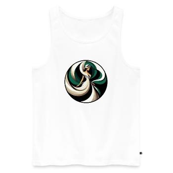 Dancing Vertebra Green Aura - Men's Premium Organic Tank Top - white - Front - AI Model Male 178 light (178cm)