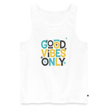 Bonnes Vibrations Uniquement ! - Men's Premium Organic Tank Top - white - Front - AI Model Male 178 light (178cm)