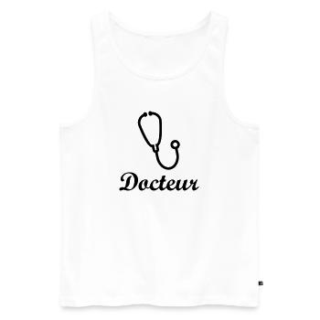 Docteur stéthoscope professionnel santé - Débardeur bio Premium Homme - blanc - Devant - Michal (187cm)