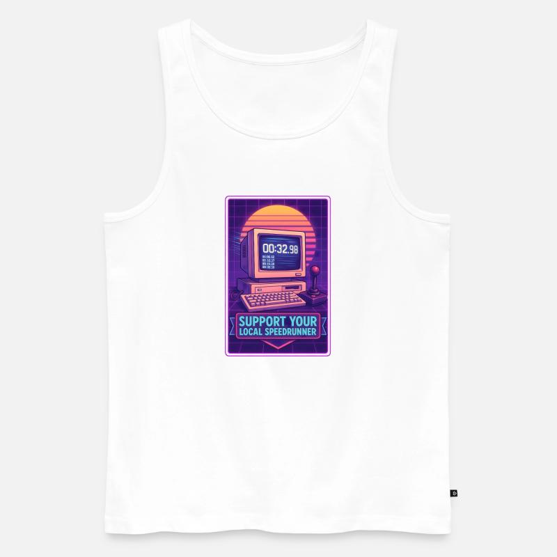 Speedrunner supporten | Retro Gaming Timer - Männer Premium Bio Tank Top - Weiß