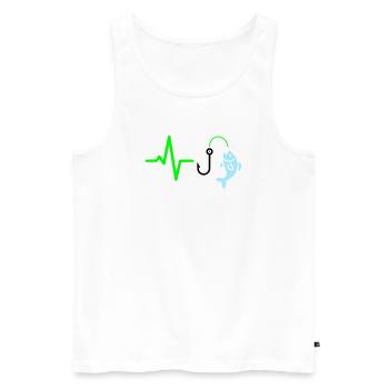 Pulse Line Fishing Fish Icon - Men's Premium Organic Tank Top - white - Front - AI Model Male 178 light (178cm)