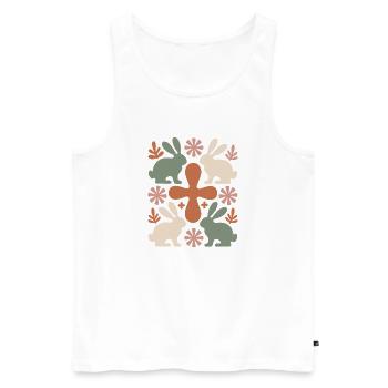 Osterhase Kreuz Muster - Männer Premium Bio Tank Top - Weiß - Vorne - AI Model Male 178 light (178cm)