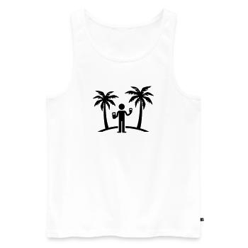 Vacances à la fête : boire sur l’île - Débardeur bio Premium Homme - blanc - Devant - Michal (187cm)