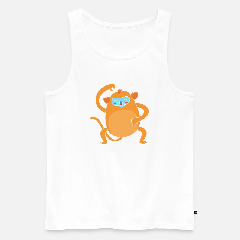 Stupsnasenaffe Affe Schimpanse - Männer Premium Bio Tank Top - Weiß
