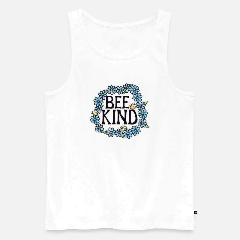 Be Kind Floral Circle - Männer Premium Bio Tank Top - Weiß