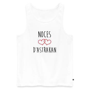 Anniversaire Mariage - Noces d'Astrakan (64 ans) - Débardeur bio Premium Homme - blanc - Devant - Michal (187cm)