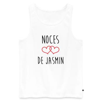 Wedding Anniversary - Jasmine Wedding (66 years) - Men's Premium Organic Tank Top - white - Front - AI Model Male 178 light (178cm)