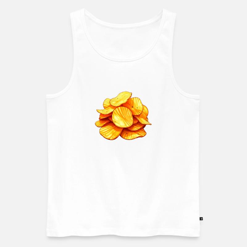 Chips - Männer Premium Bio Tank Top - Weiß