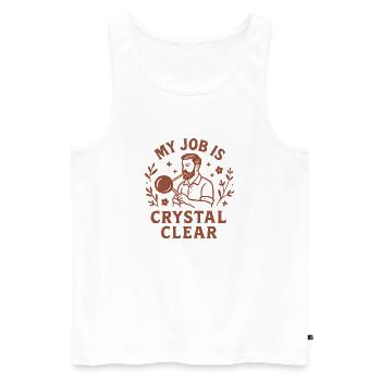 Job crystal clear | Glassblower Humor - Men's Premium Organic Tank Top - white - Front - Michal (187cm)