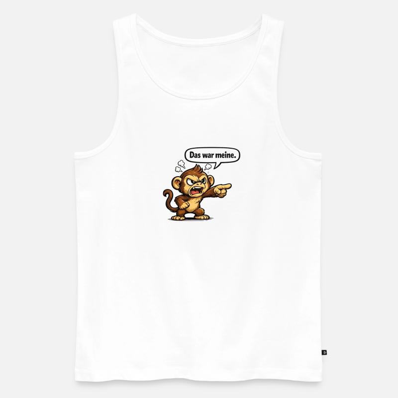 Affe Humor lustiger Spruch Geschenk - Männer Premium Bio Tank Top - Weiß