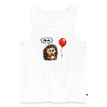 Süßer Igel Geschenk Idee mit Humor - Männer Premium Bio Tank Top - Weiß - Vorne - Michal (187cm)