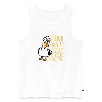 Seagull Crazy Think Twice? I Don't Even Think Once - Men's Premium Organic Tank Top - white - Front - AI Model Male 178 light (178cm)