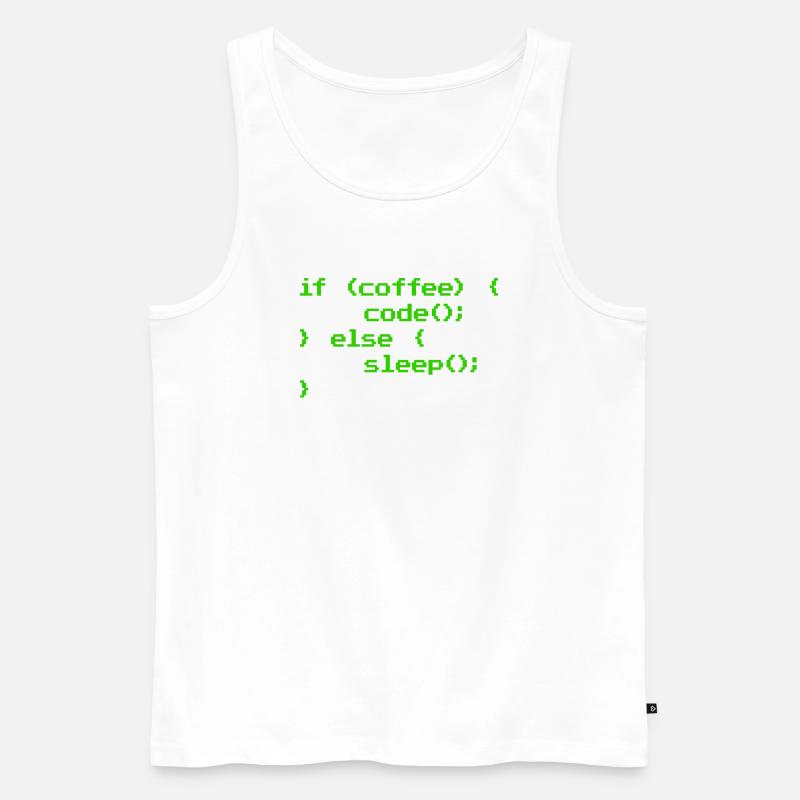 No Coffee No Code Programmer Computer Scientist - Men's Premium Organic Tank Top - white