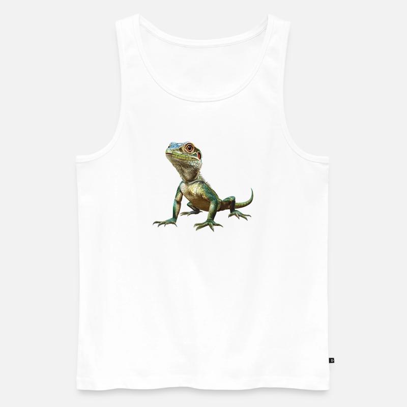 Eidechsen Eidechse - Männer Premium Bio Tank Top - Weiß