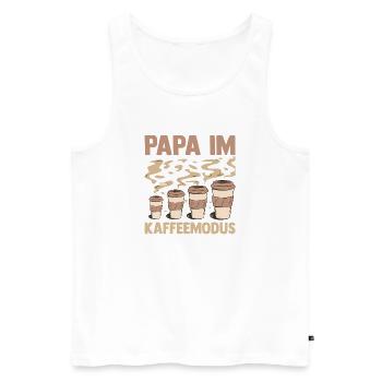 Café, Fête des pères, Papa - Débardeur bio Premium Homme - blanc - Devant - Michal (187cm)