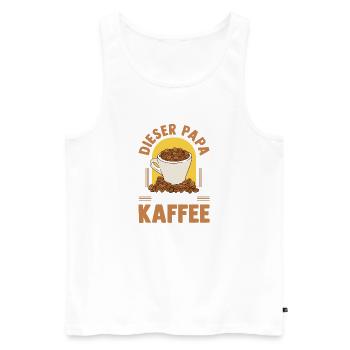 Café, Fête des pères, Papa - Débardeur bio Premium Homme - blanc - Devant - Michal (187cm)