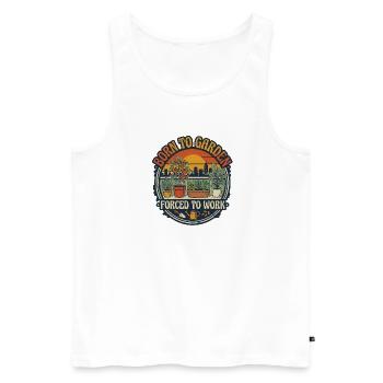 Born to Garden - Urban Gardening Retro Style - Männer Premium Bio Tank Top - Weiß - Vorne - AI Model Male 178 light (178cm)