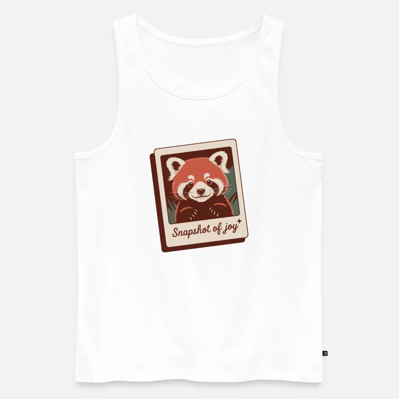Roter Panda Schnappschuss Freude - Männer Premium Bio Tank Top - Weiß
