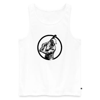 Silhouette de l’homme de baseball - Débardeur bio Premium Homme - blanc - Devant - Michal (187cm)