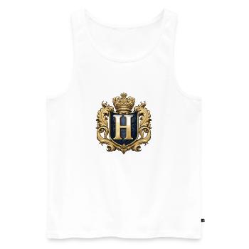 H Buchstabe Name Krone - Männer Premium Bio Tank Top - Weiß - Vorne - Michal (187cm)