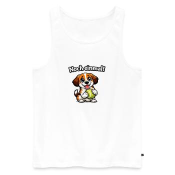 Chien Encore une fois drôle de dire - Débardeur bio Premium Homme - blanc - Devant - Michal (187cm)