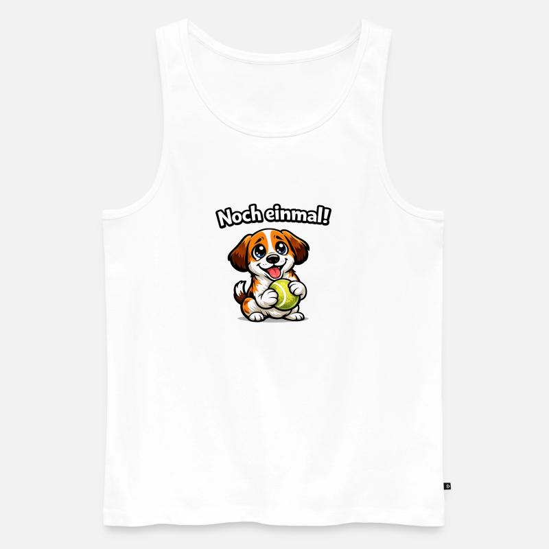 Hund Noch einmal lustiger Spruch - Männer Premium Bio Tank Top - Weiß