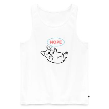 Frenchie Hund Nope Comic Bunt - Männer Premium Bio Tank Top - Weiß - Vorne - Michal (187cm)
