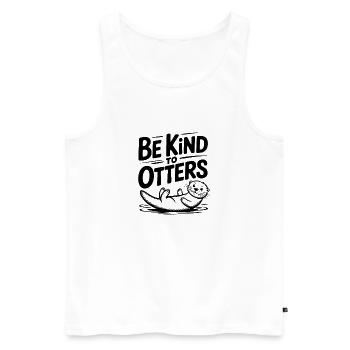 Be Kind to Otters - Men's Premium Organic Tank Top - white - Front - Michal (187cm)