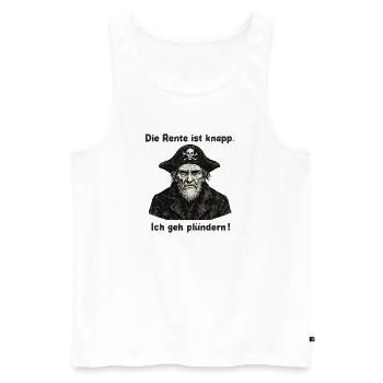 Rente knapp Pirat Plünderer - Männer Premium Bio Tank Top - Weiß - Vorne - Michal (187cm)