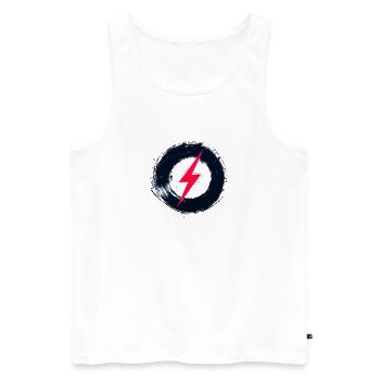 Digital Freedom - Retro Future Art - Men's Premium Organic Tank Top - white - Front - AI Model Male 178 light (178cm)