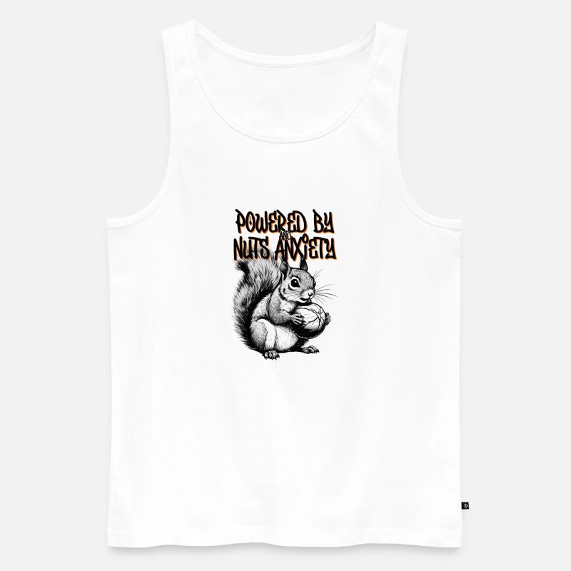 Powered by Nüssen und Angst - Männer Premium Bio Tank Top - Weiß