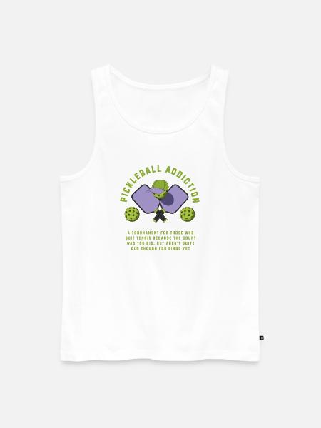 Pickleball-Sucht - Männer Premium Bio Tank Top - Weiß