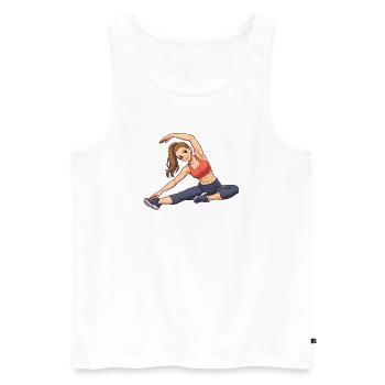 Flexible Fitness Pose Motif - Men's Premium Organic Tank Top - white - Front - AI Model Male 178 light (178cm)