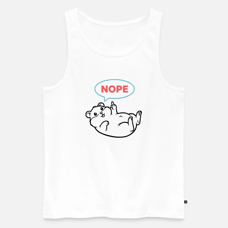 Hamster Nope Comic Farbig - Männer Premium Bio Tank Top - Weiß