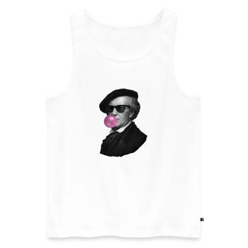 Vintage Bubblegum Porträt Pop Art - Männer Premium Bio Tank Top - Weiß - Vorne - AI Model Male 178 light (178cm)