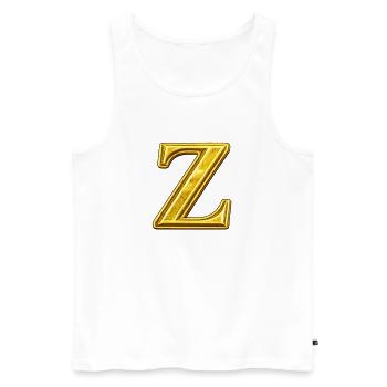 Golden Z Metal Gloss - Débardeur bio Premium Homme - blanc - Devant - AI Model Male 178 light (178cm)