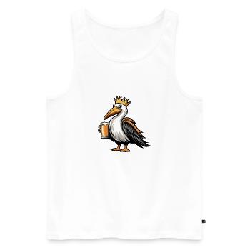 Pelikan Vogel Bier König - Männer Premium Bio Tank Top - Weiß - Vorne - Michal (187cm)